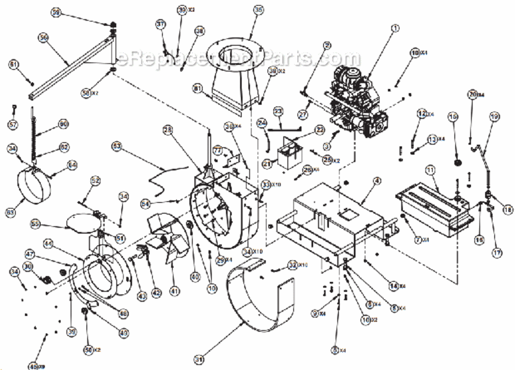 Page B Diagram and Parts List for 8221  Little Wonder Leaf Blower / Vacuum